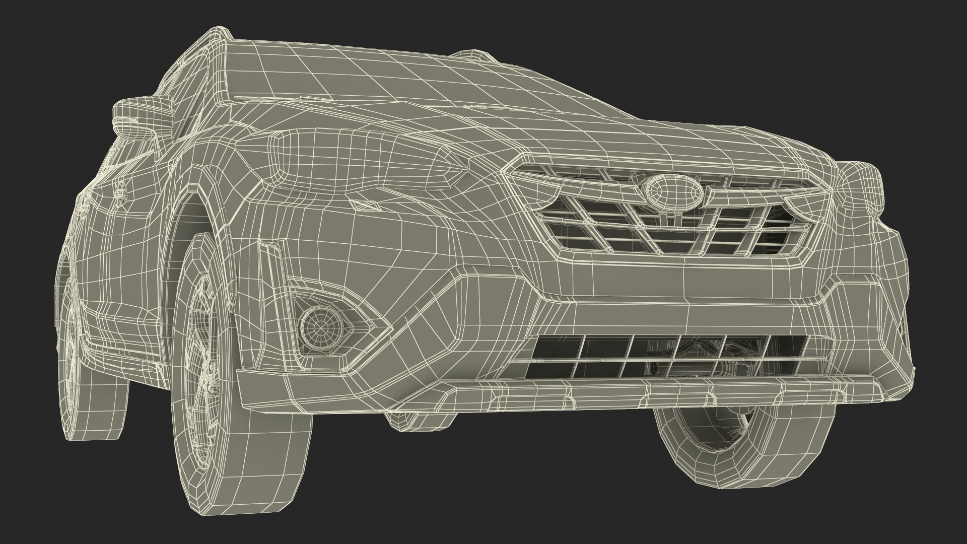 3D Subaru XV SUV 2020 Simplified Yellow
