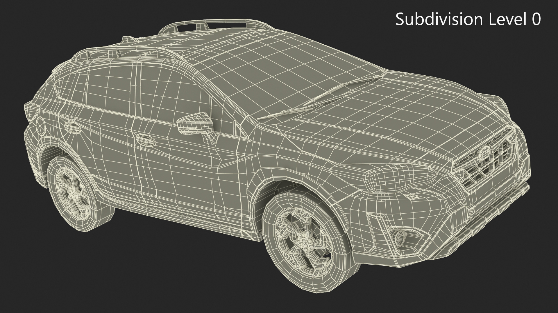 3D Subaru XV SUV 2020 Simplified Yellow