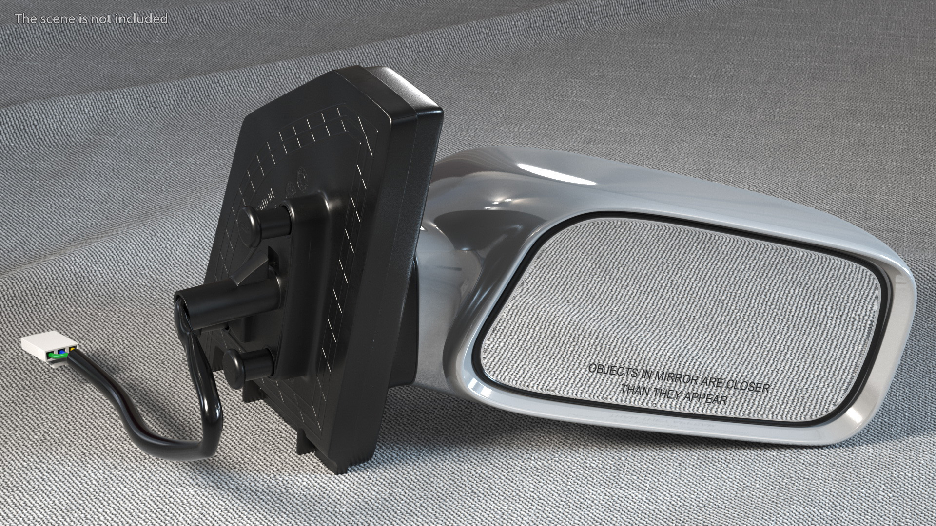 Passenger Side Car Mirror Silver 3D