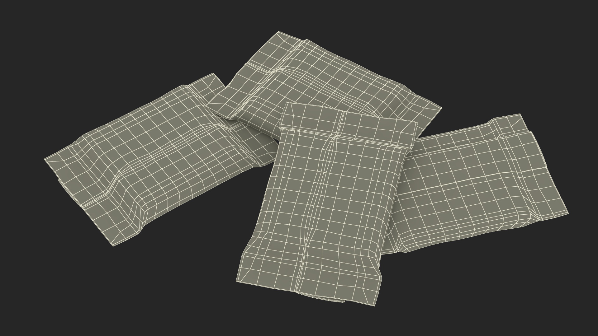 White Wrapper Square Chocolate Bar 3D model