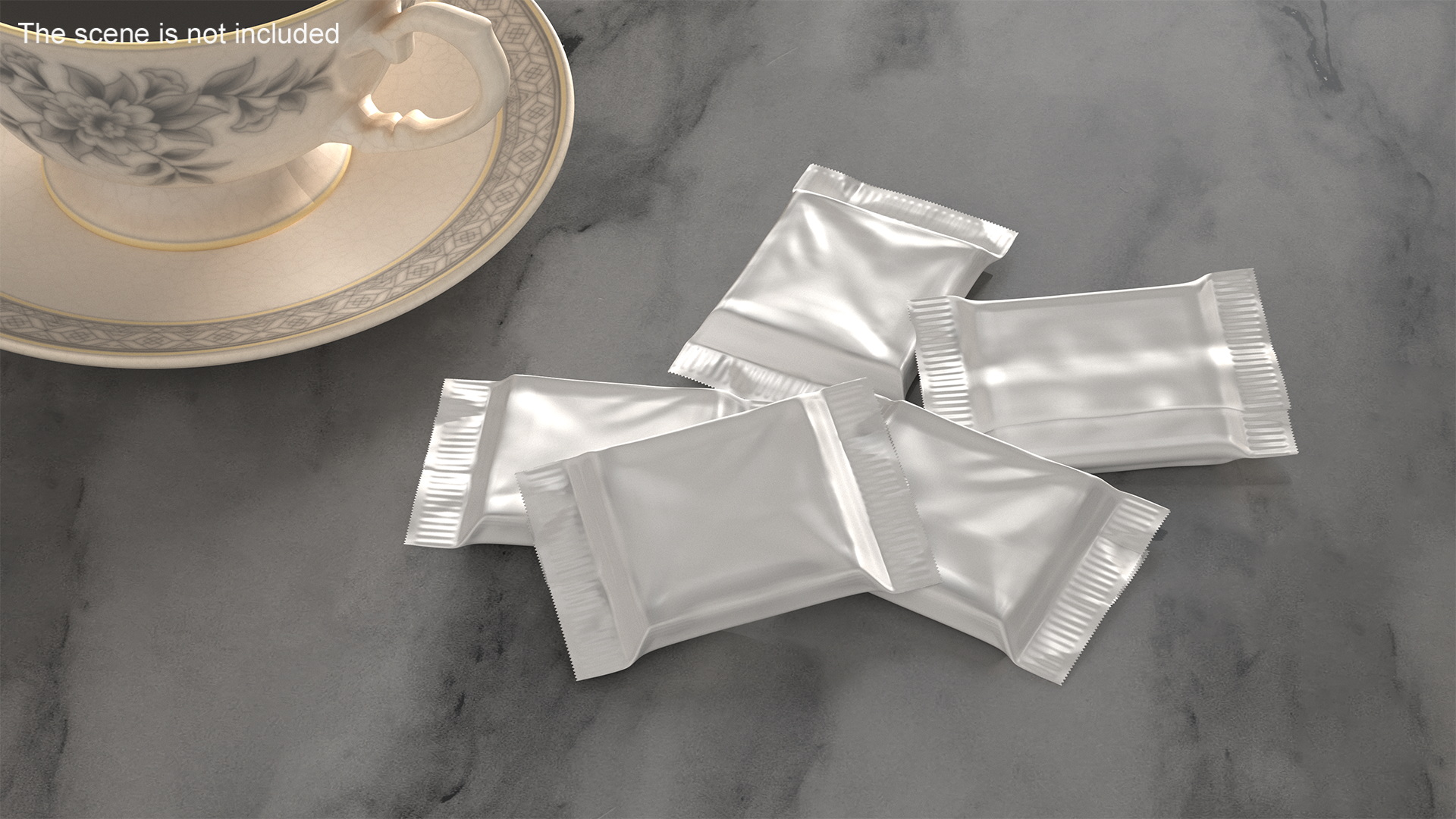 White Wrapper Square Chocolate Bar 3D model