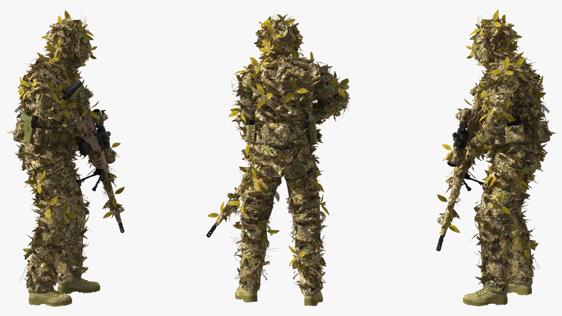 3D model Soldier in Jungle Ghillie Suit