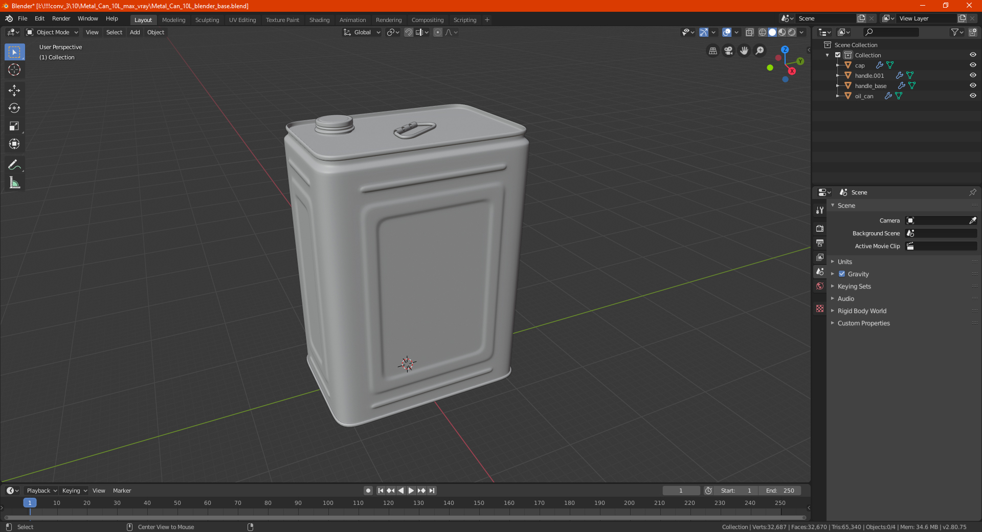 3D Metal Can 10L model