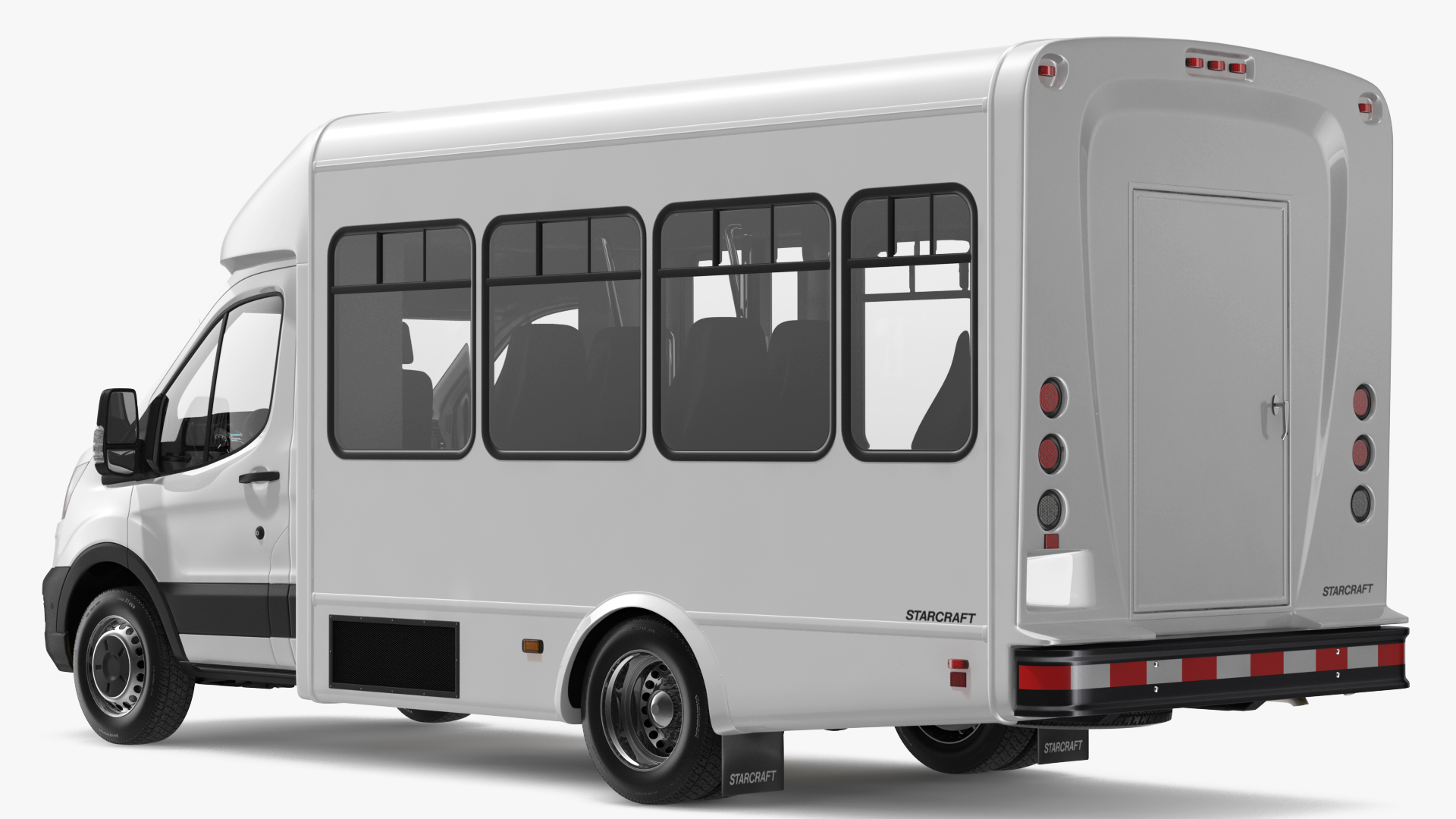 3D model Ford Starlite Transit Shuttle Bus Rigged