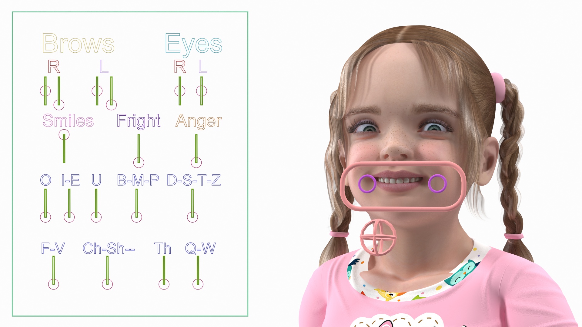 3D Child Girl Home Style Rigged model