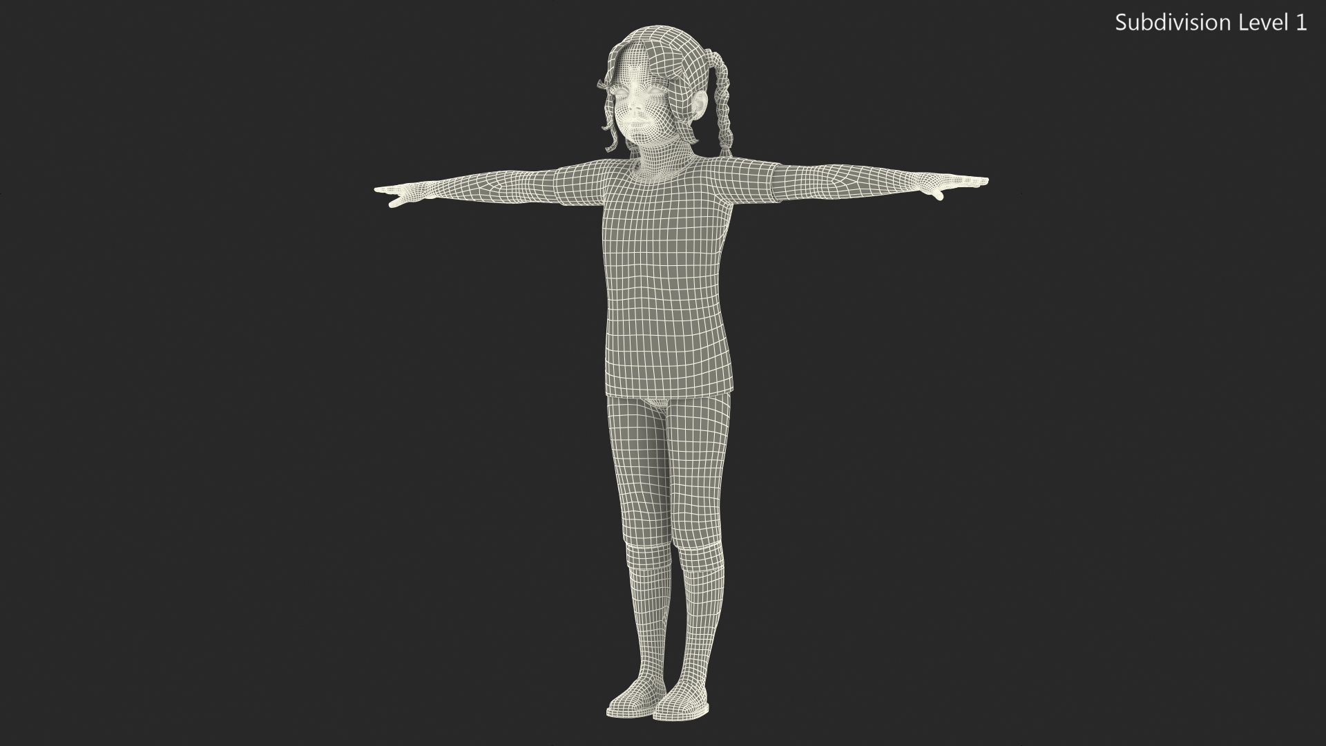 3D Child Girl Home Style Rigged model