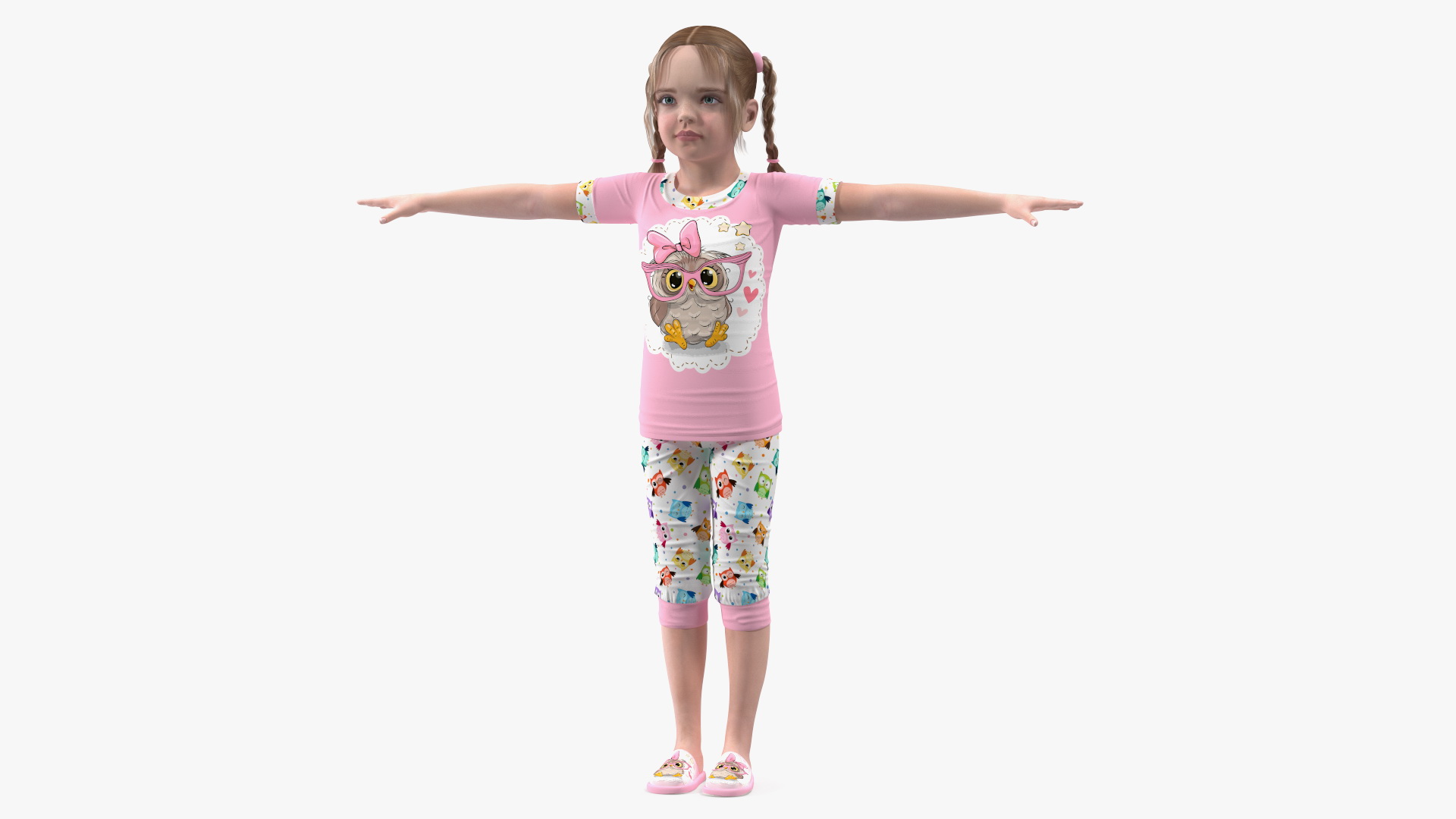 3D Child Girl Home Style Rigged model