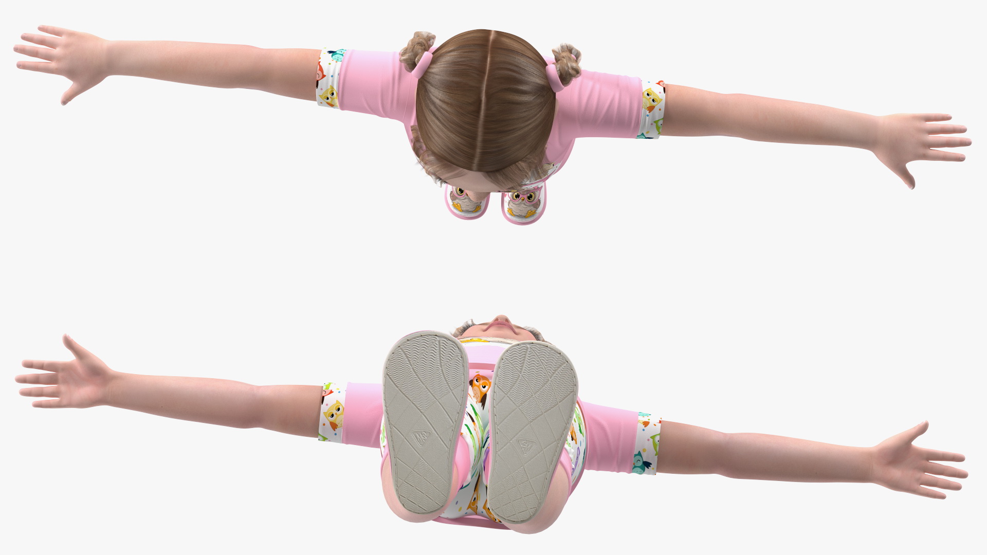 3D Child Girl Home Style Rigged model