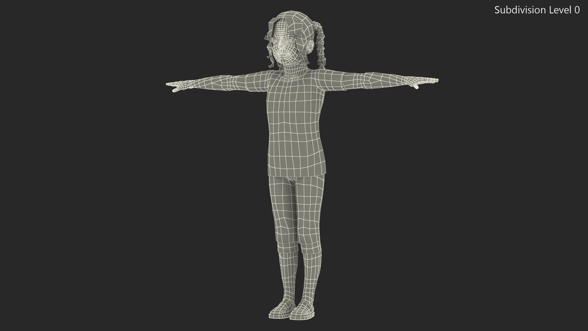 3D Child Girl Home Style Rigged model