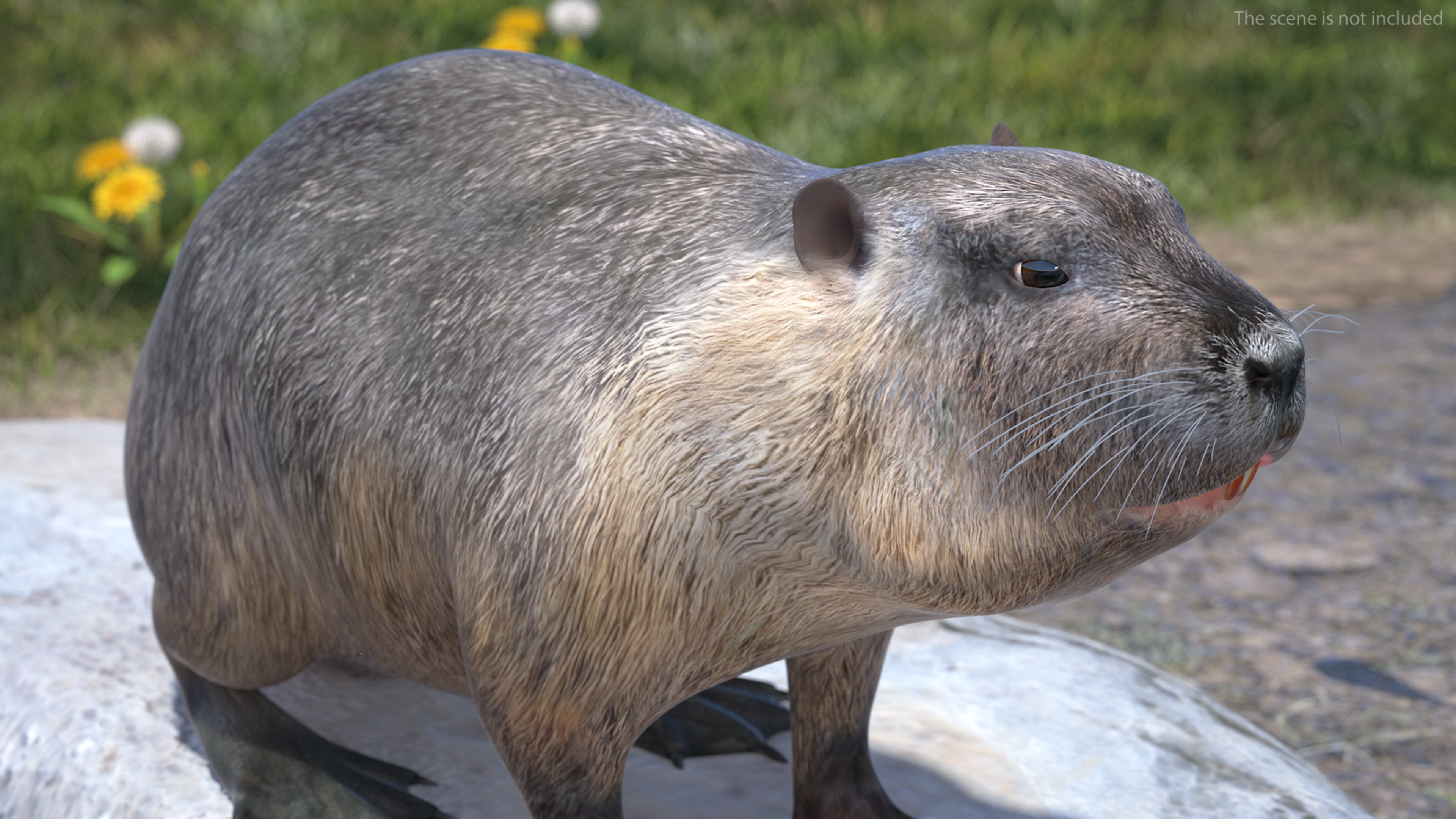Nutria in a Sitting Pose 3D model