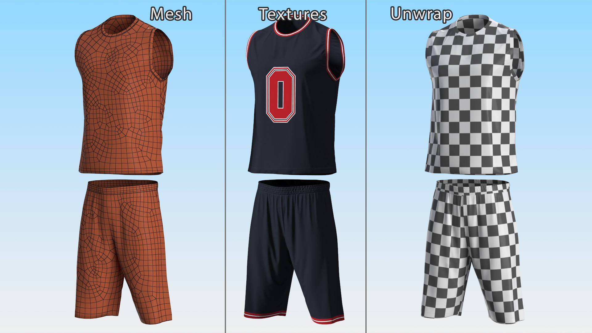 3D Basketball Jersey and Shorts Apparel