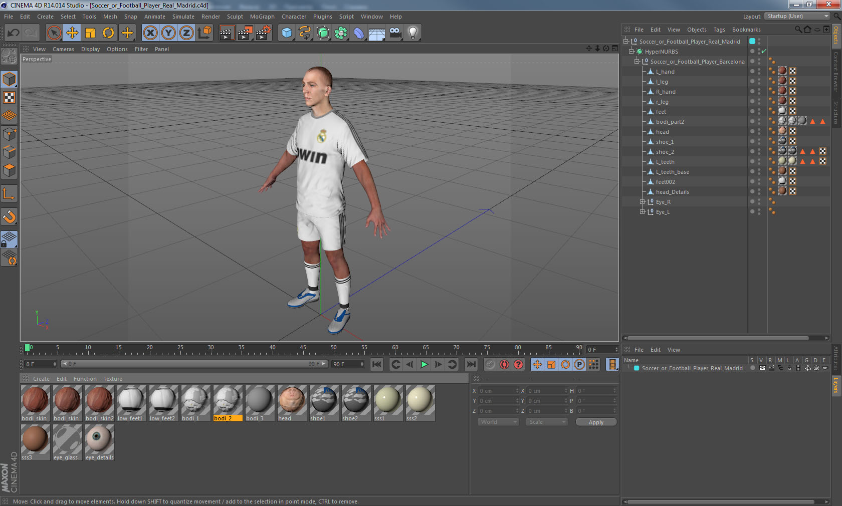 Soccer or Football Player Real Madrid 3D
