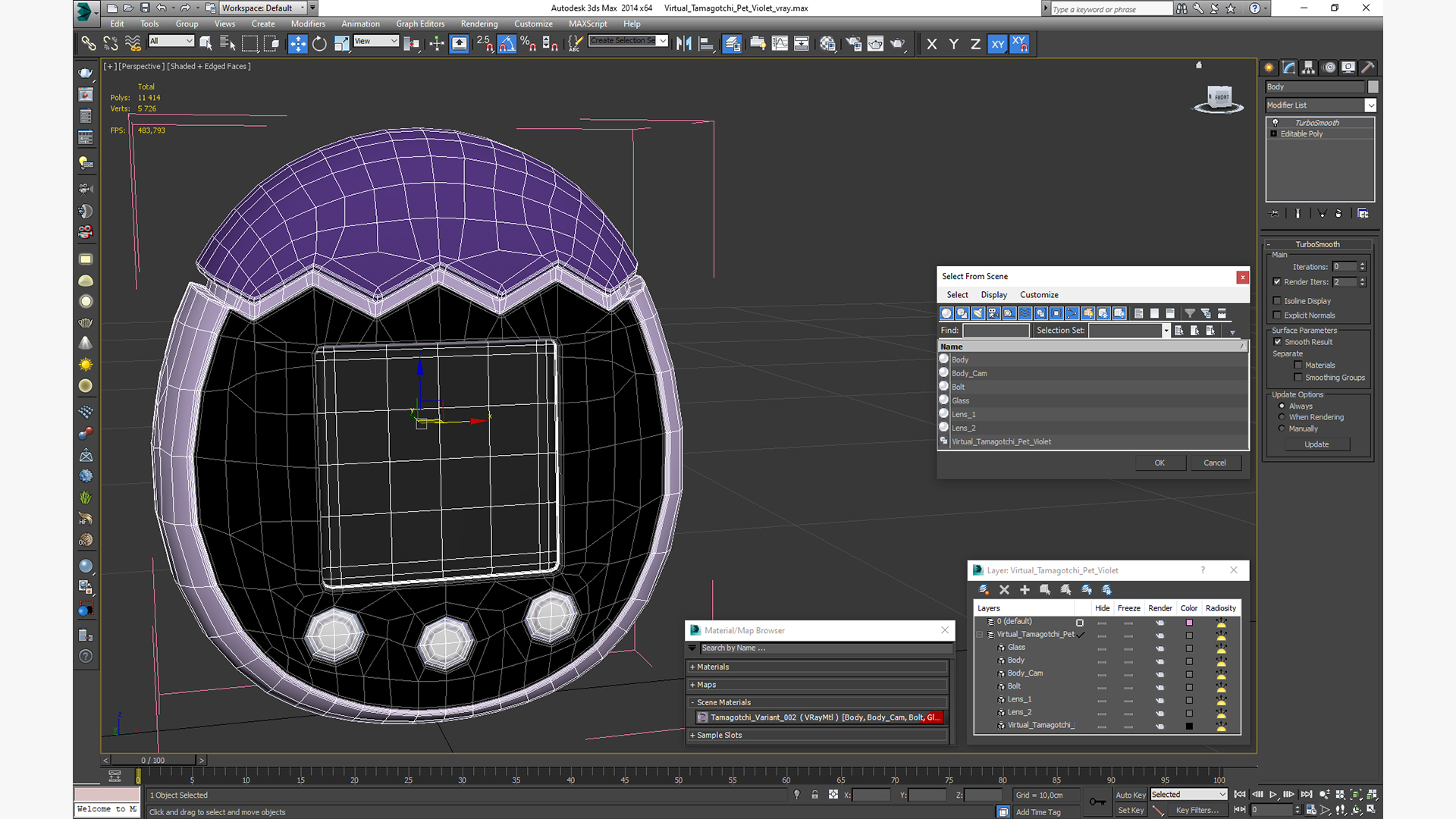 Virtual Tamagotchi Pet Violet 3D model