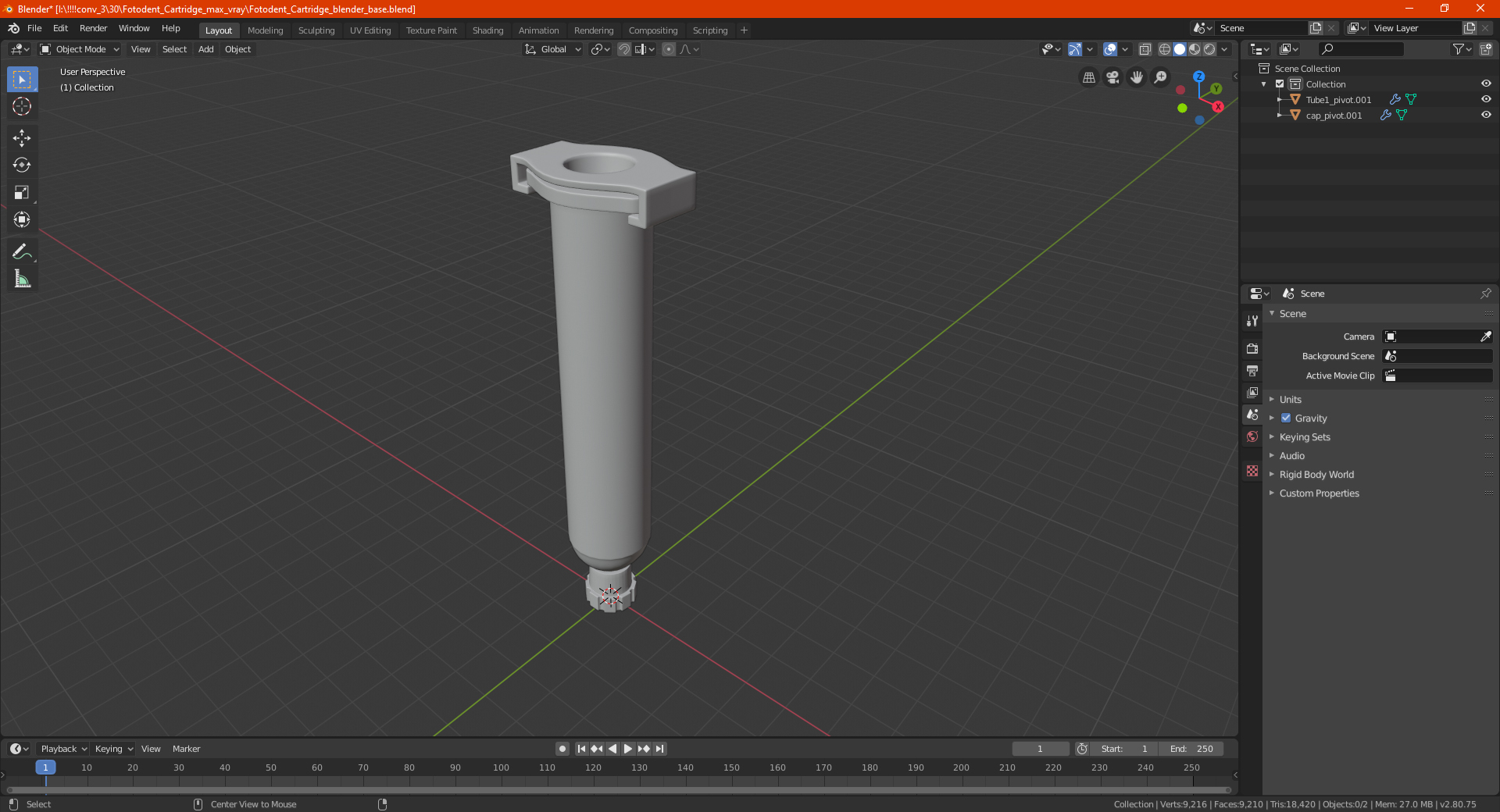 3D Fotodent Cartridge model