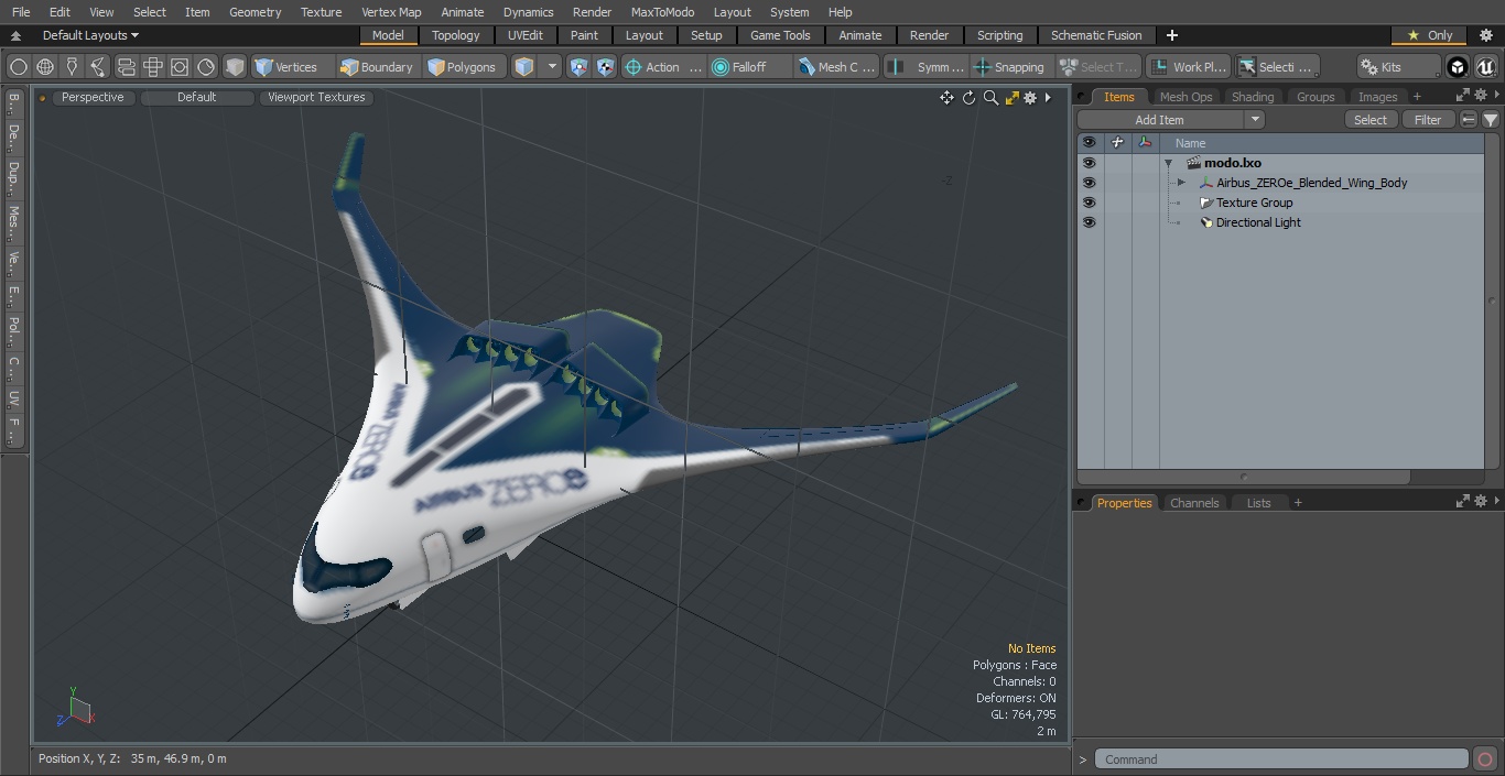 3D model Airbus ZEROe Blended-Wing Body