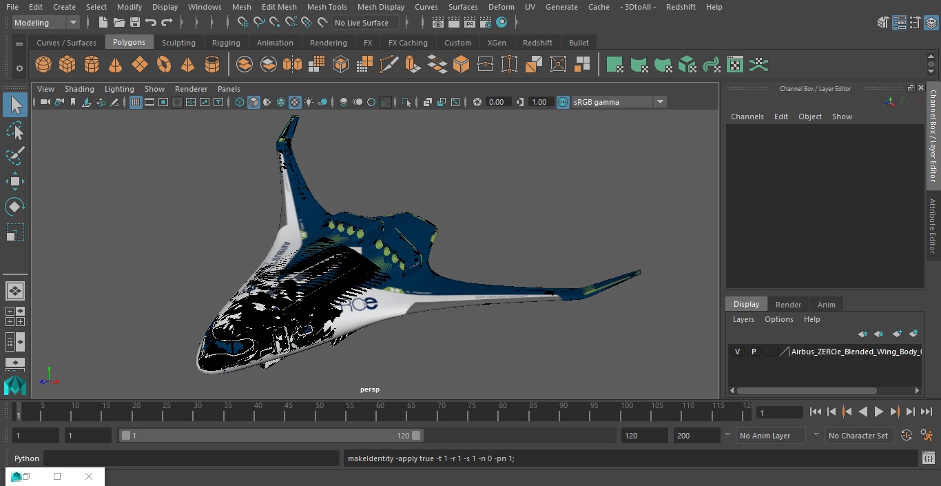 3D model Airbus ZEROe Blended-Wing Body
