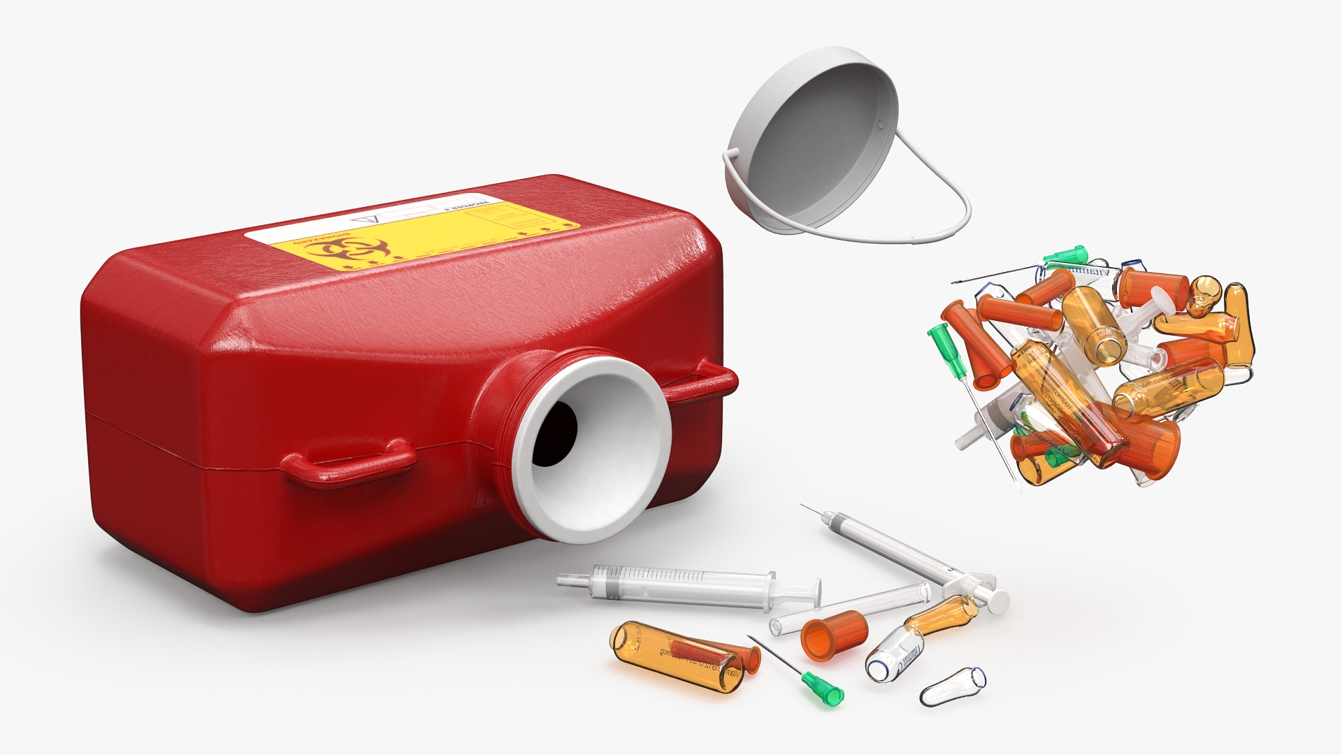 Needle Waste Storage Box with Medical Syringes - view 2