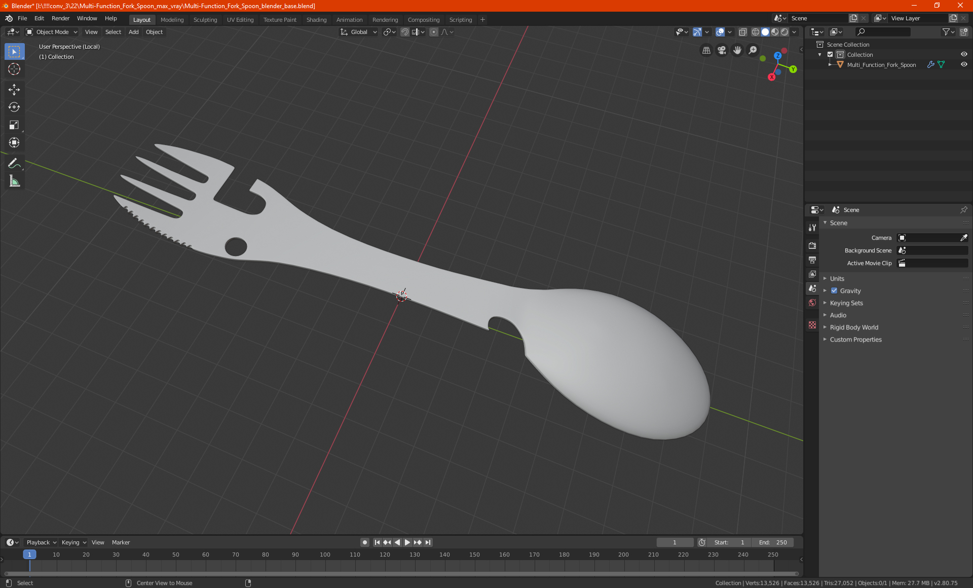 3D model Multi-Function Fork Spoon
