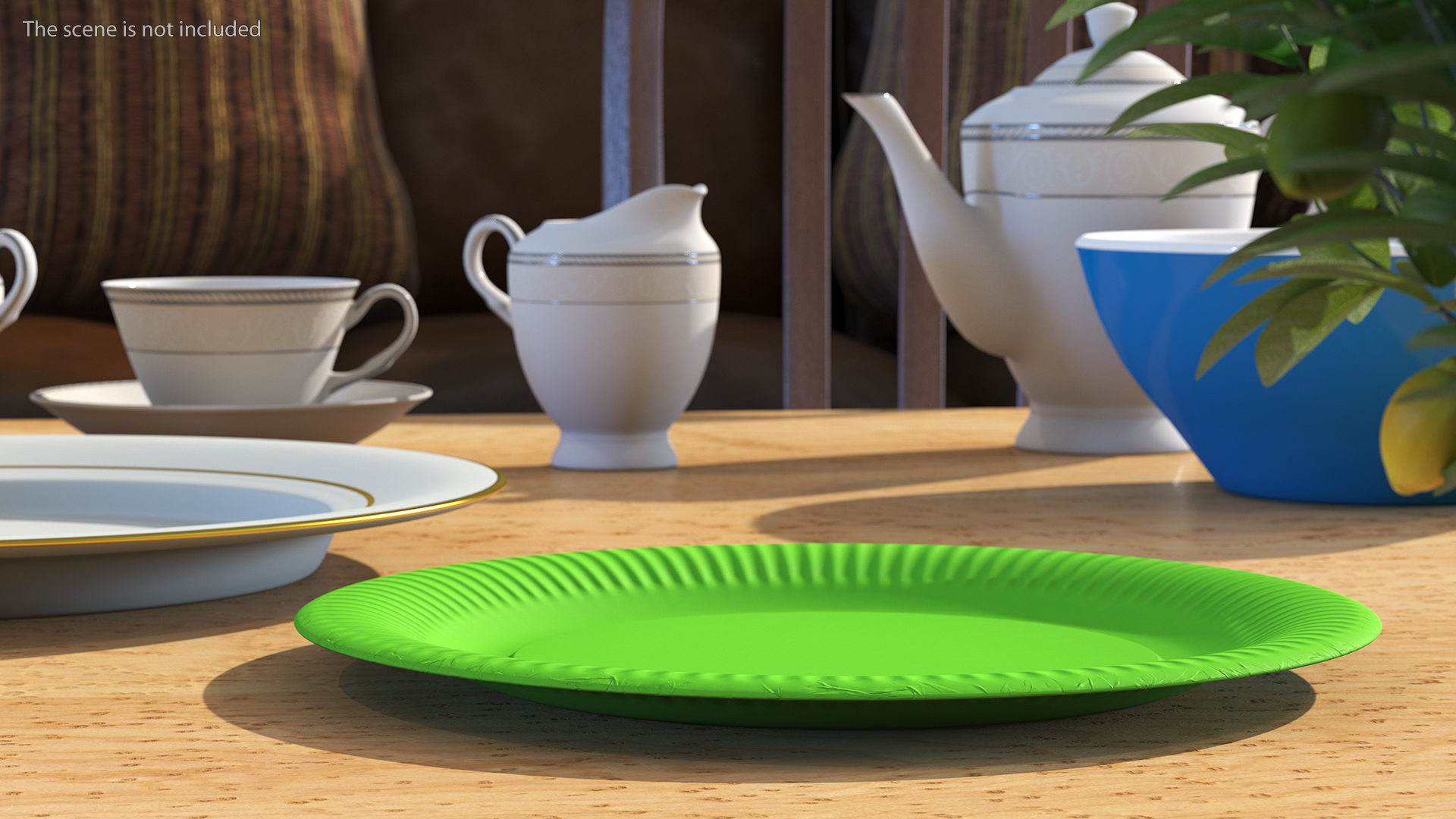 Green Paper Plate 3D