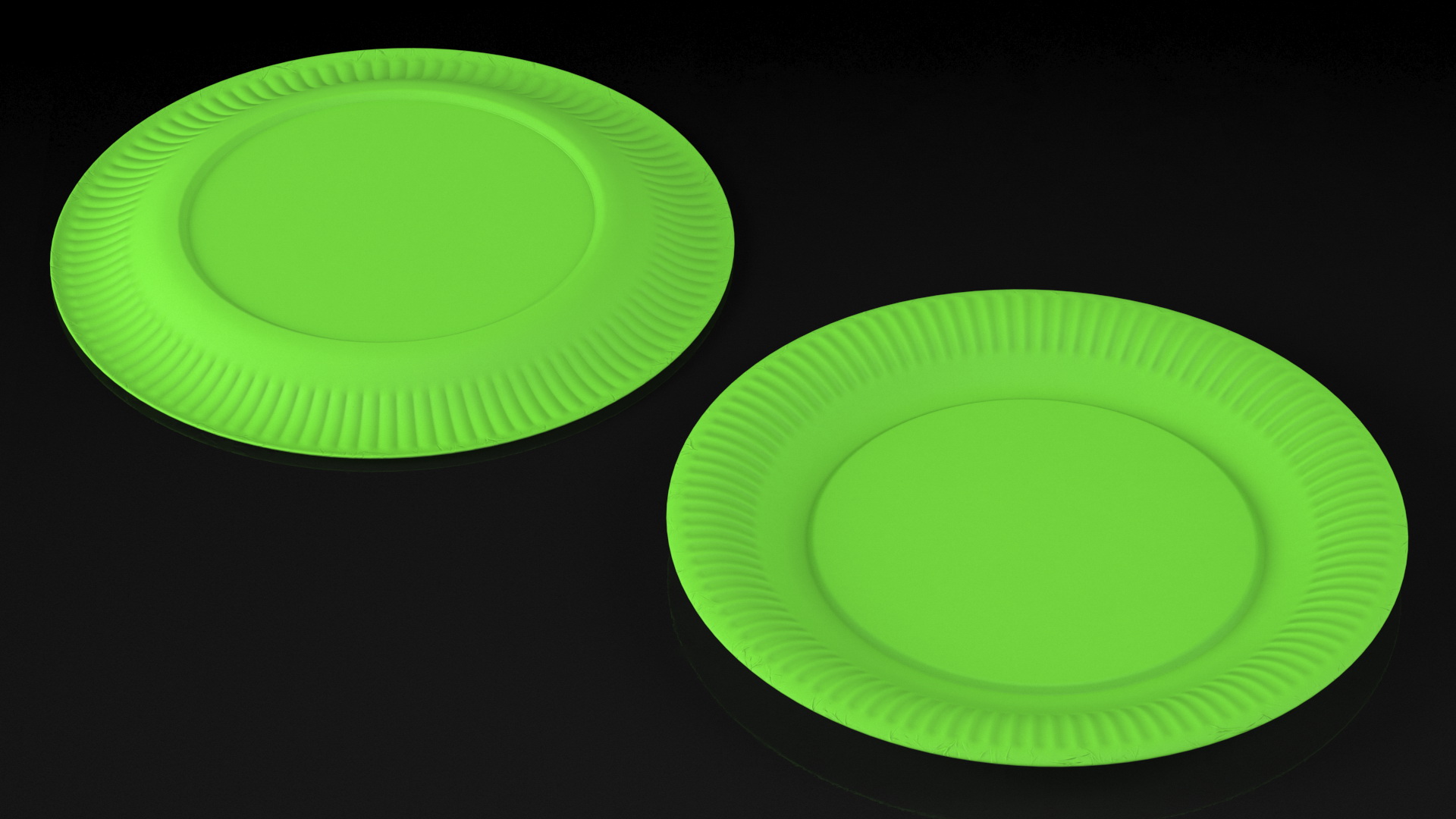 Green Paper Plate 3D