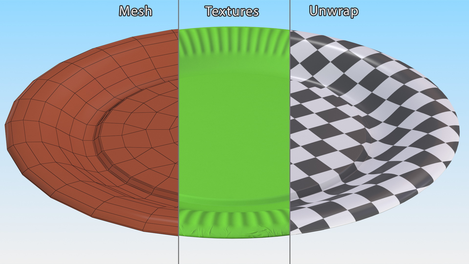 Green Paper Plate 3D