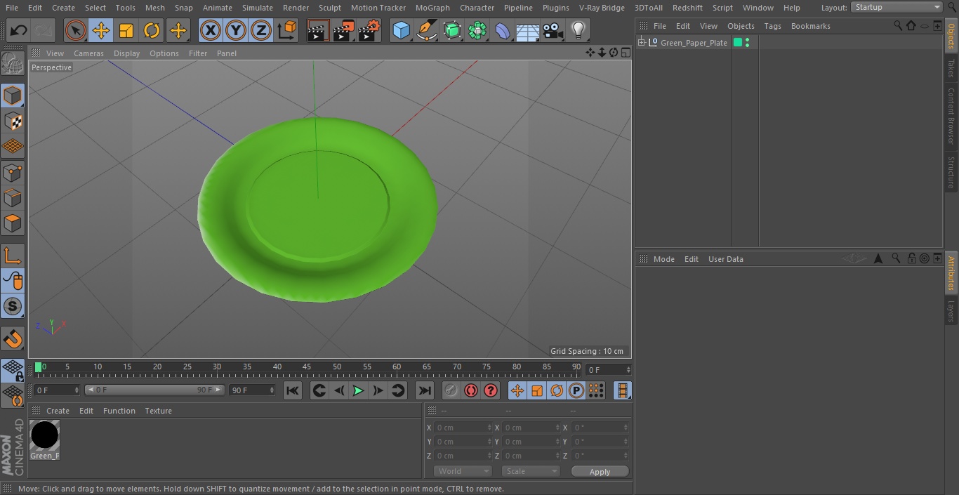 Green Paper Plate 3D