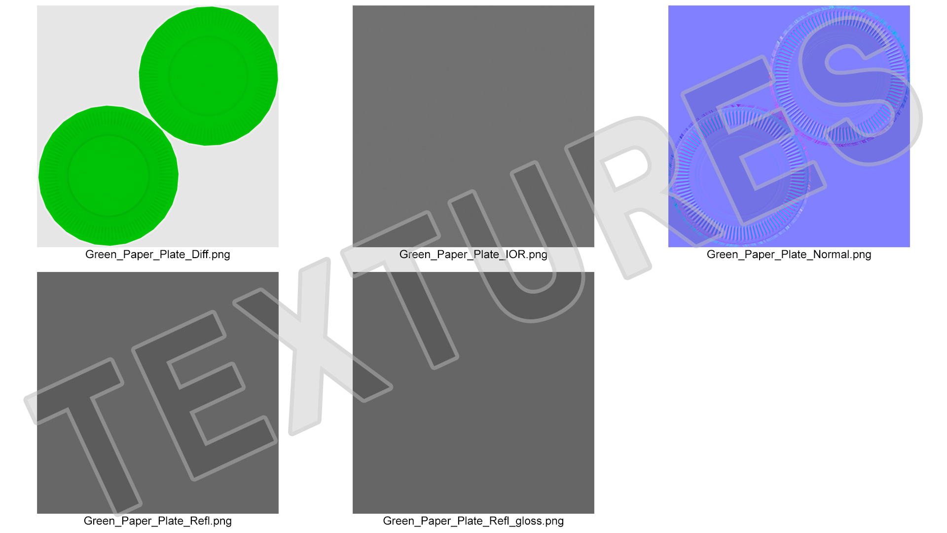 Green Paper Plate 3D