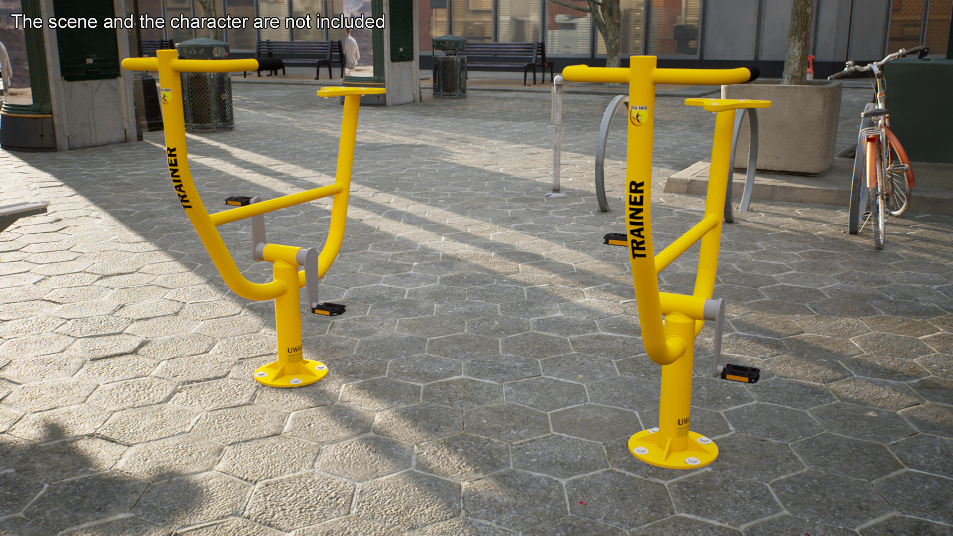 3D Rider Outdoor Fitness Equipment Yellow model