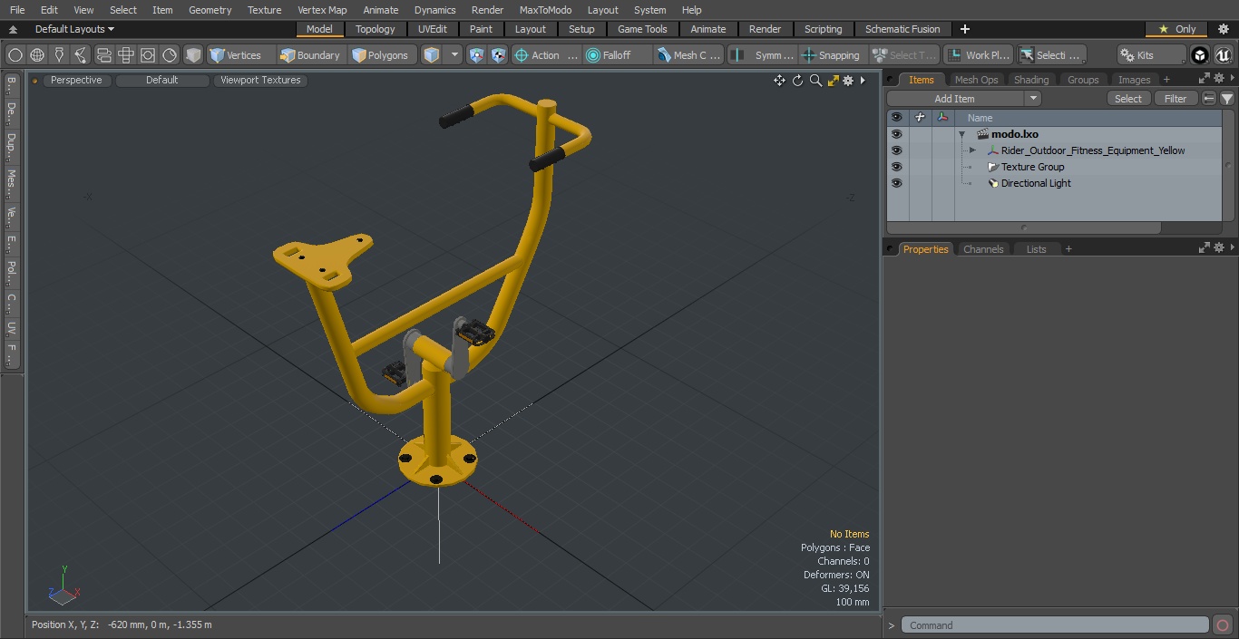 3D Rider Outdoor Fitness Equipment Yellow model