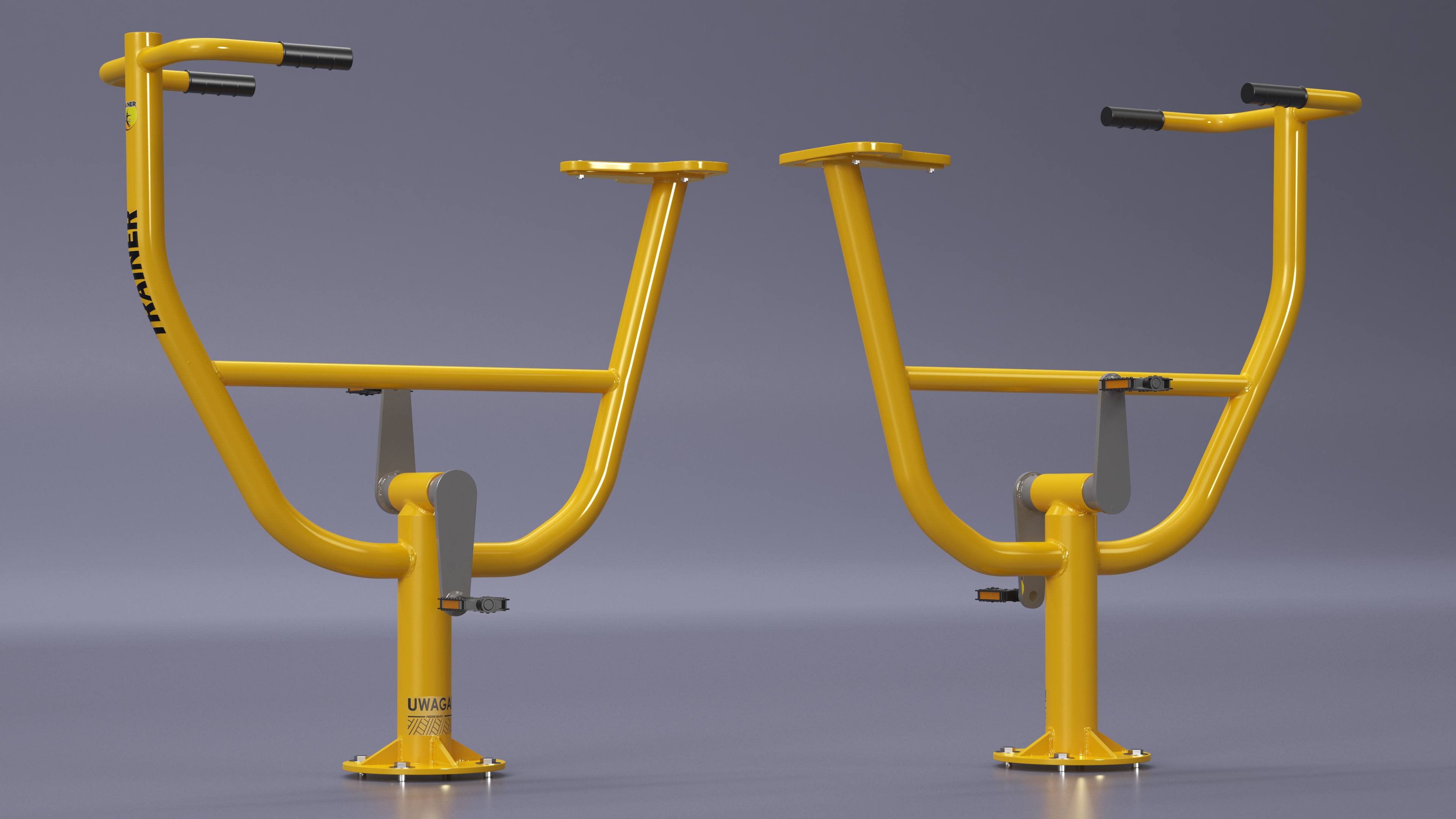 3D Rider Outdoor Fitness Equipment Yellow model