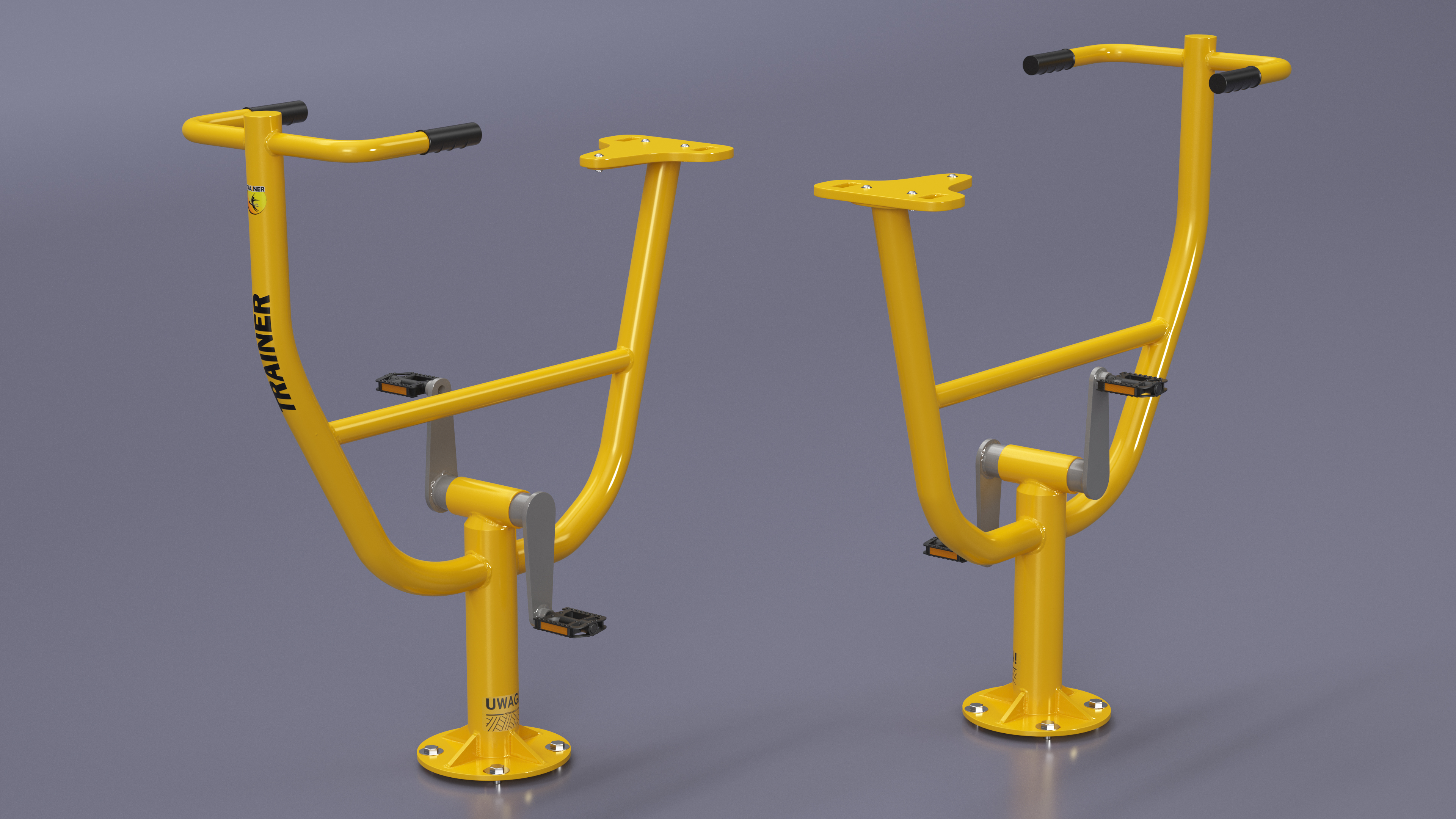 3D Rider Outdoor Fitness Equipment Yellow model