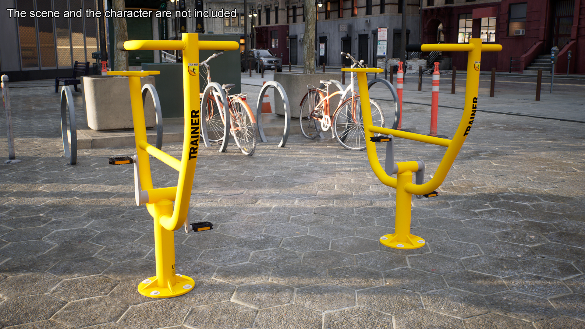 3D Rider Outdoor Fitness Equipment Yellow model