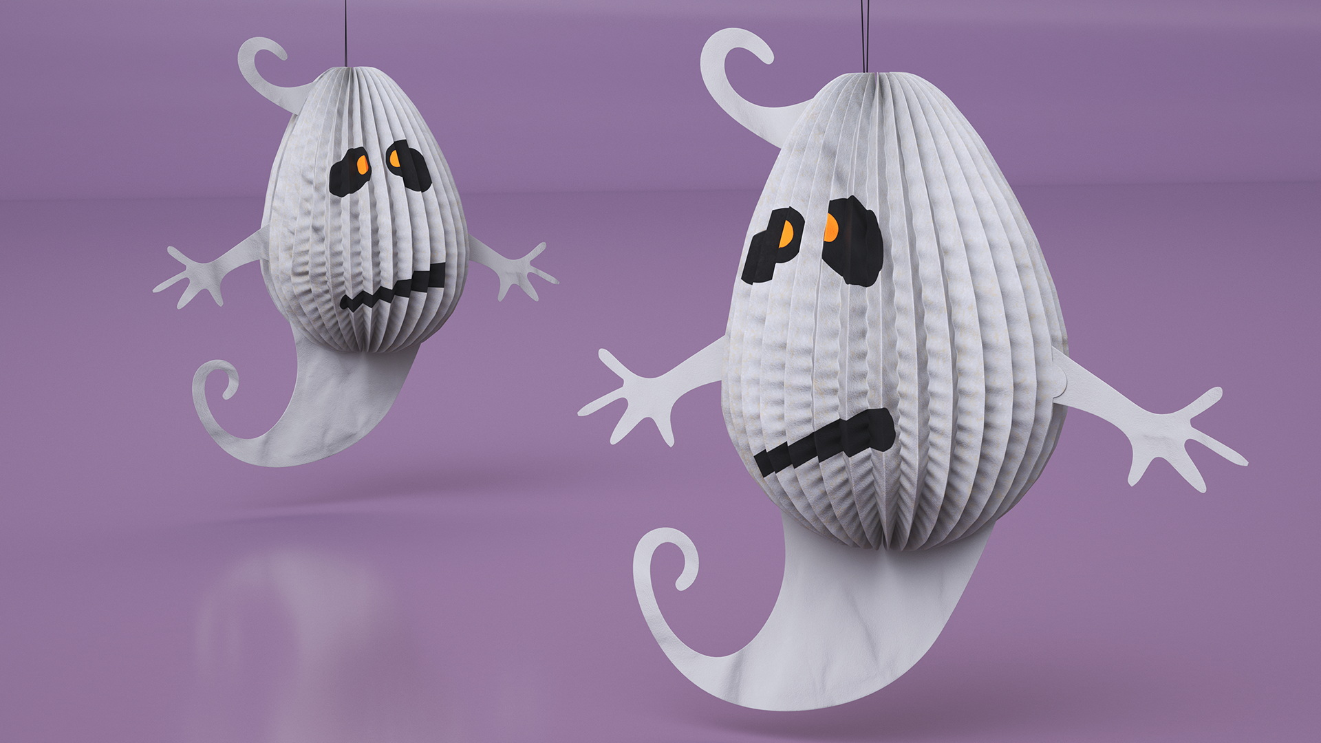 Halloween Ghoust Paper Decorations 3D model