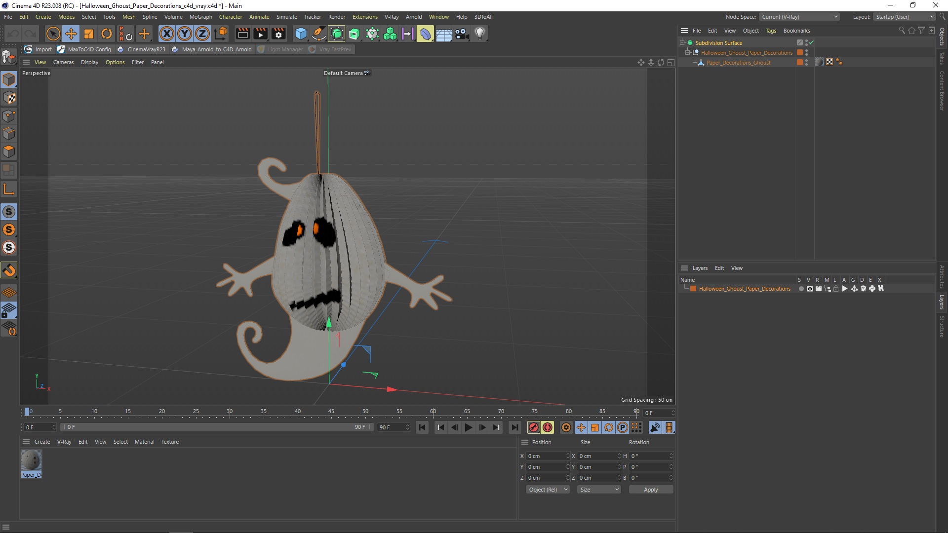 Halloween Ghoust Paper Decorations 3D model