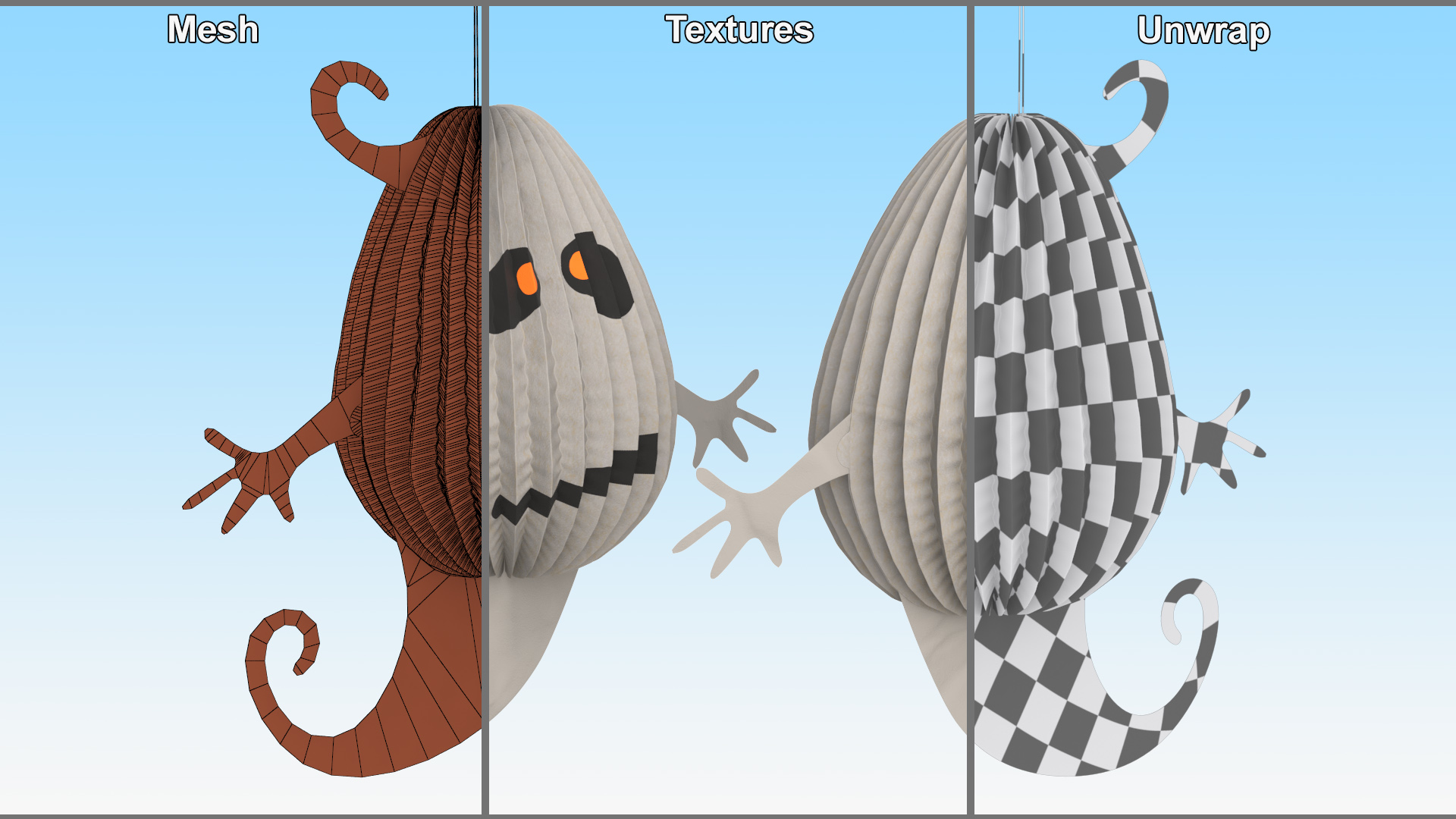 Halloween Ghoust Paper Decorations 3D model