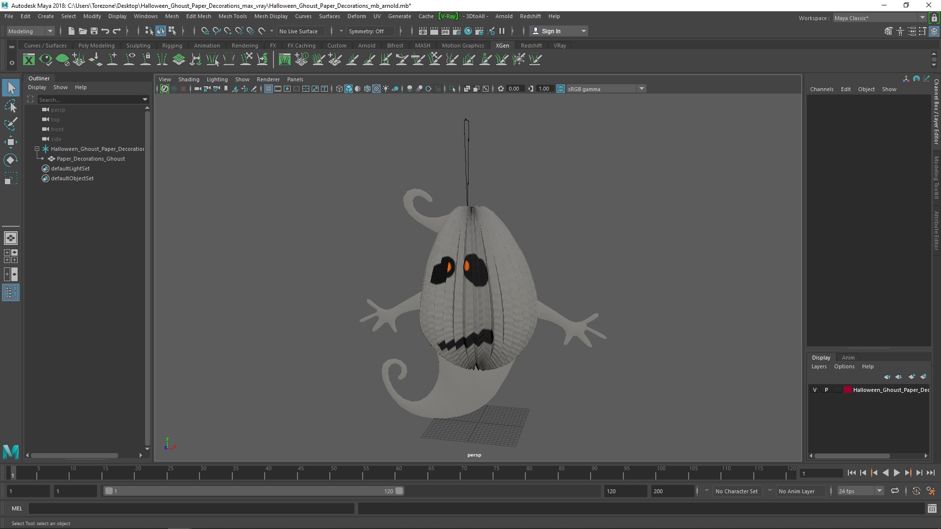 Halloween Ghoust Paper Decorations 3D model