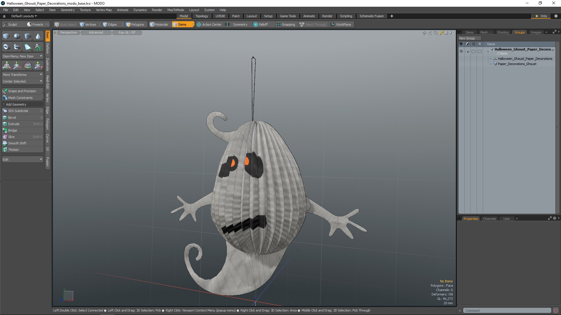 Halloween Ghoust Paper Decorations 3D model