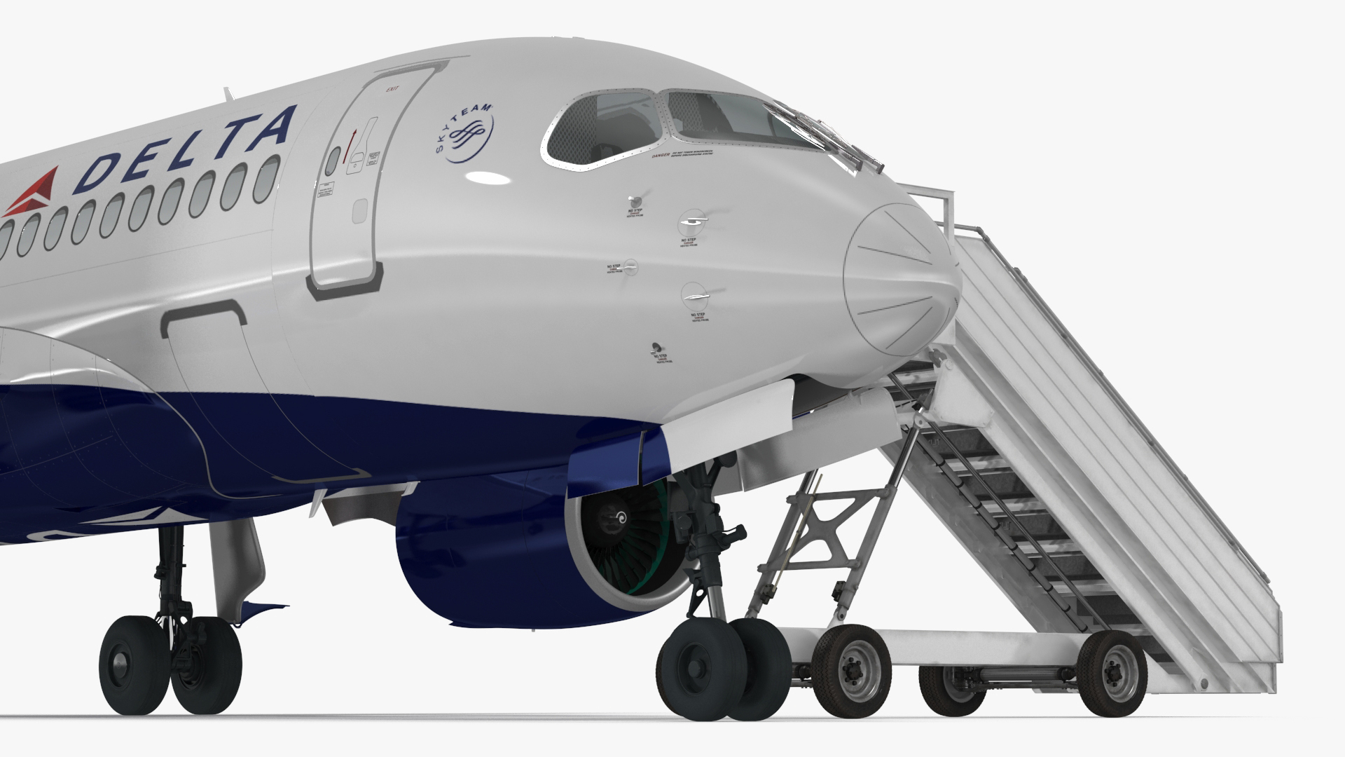 3D Airbus Delta with Passenger Steps model