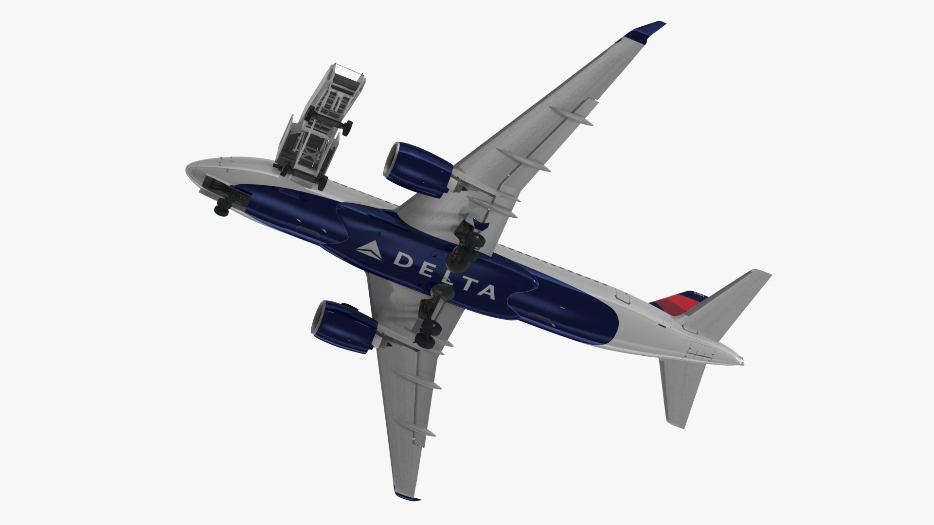 3D Airbus Delta with Passenger Steps model