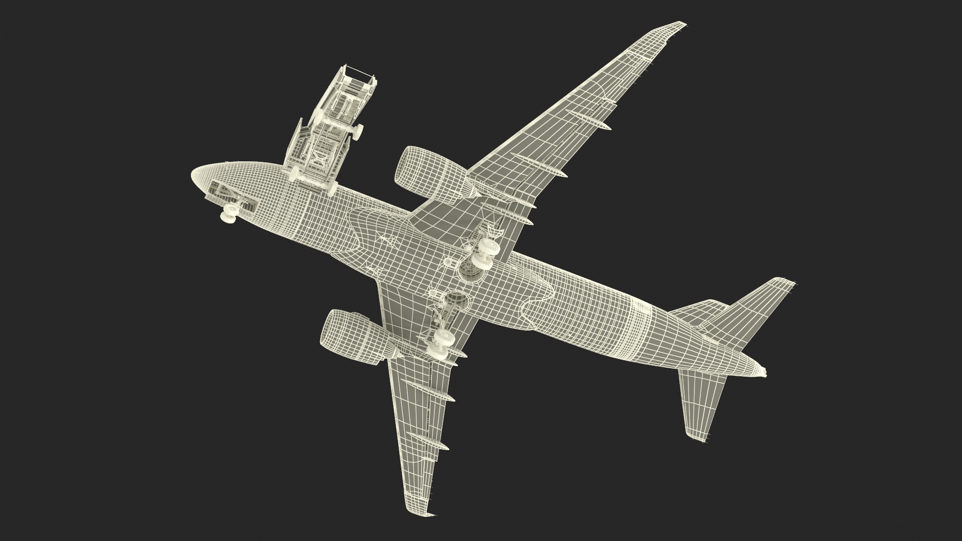3D Airbus Delta with Passenger Steps model