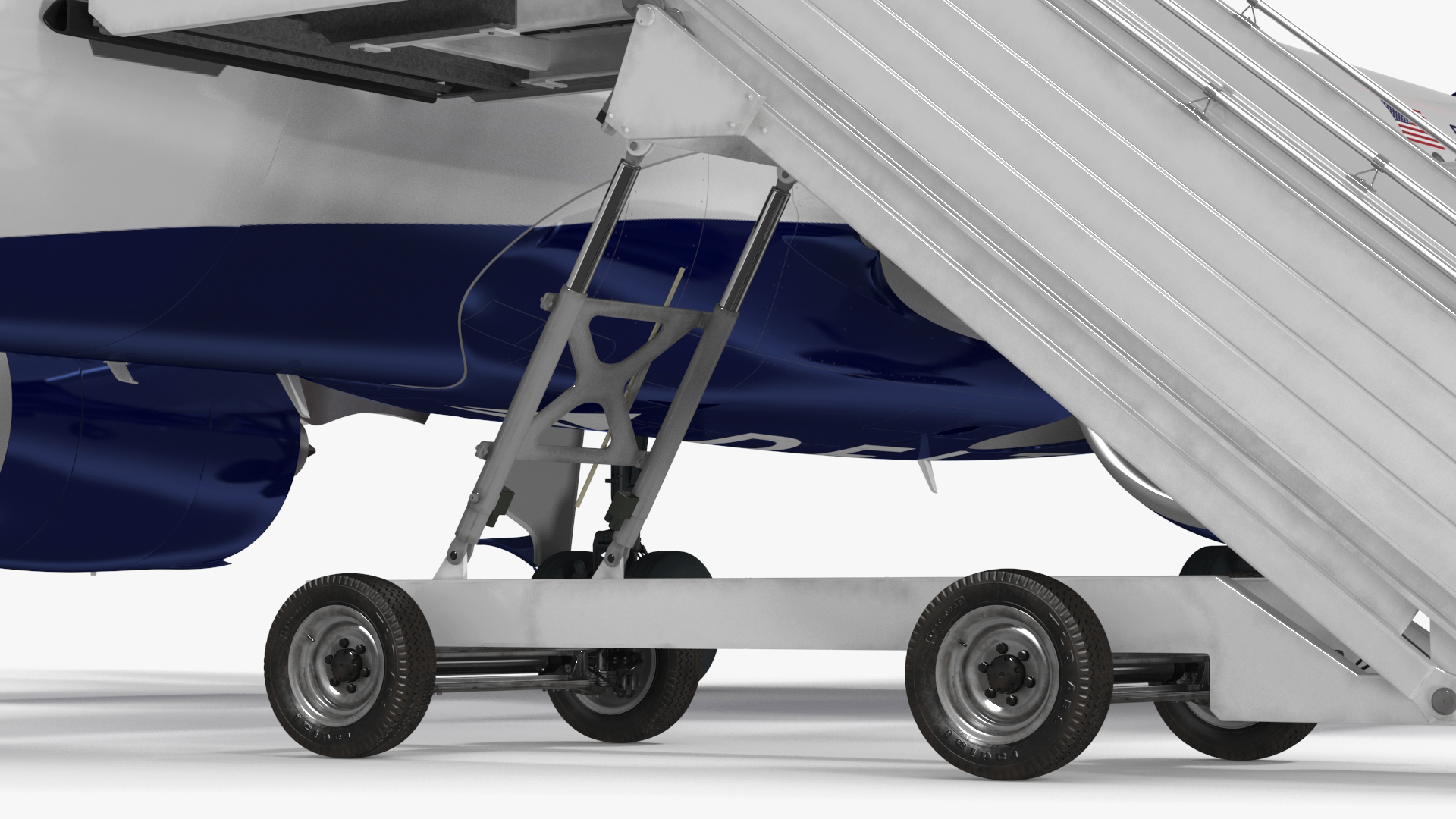 3D Airbus Delta with Passenger Steps model