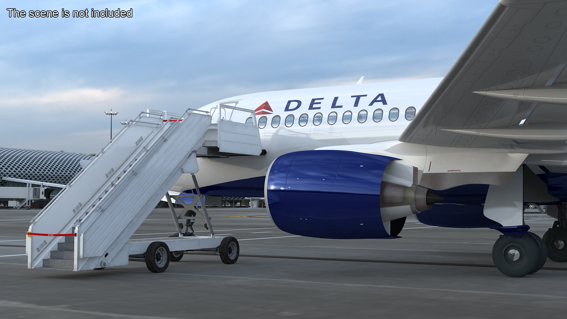 3D Airbus Delta with Passenger Steps model