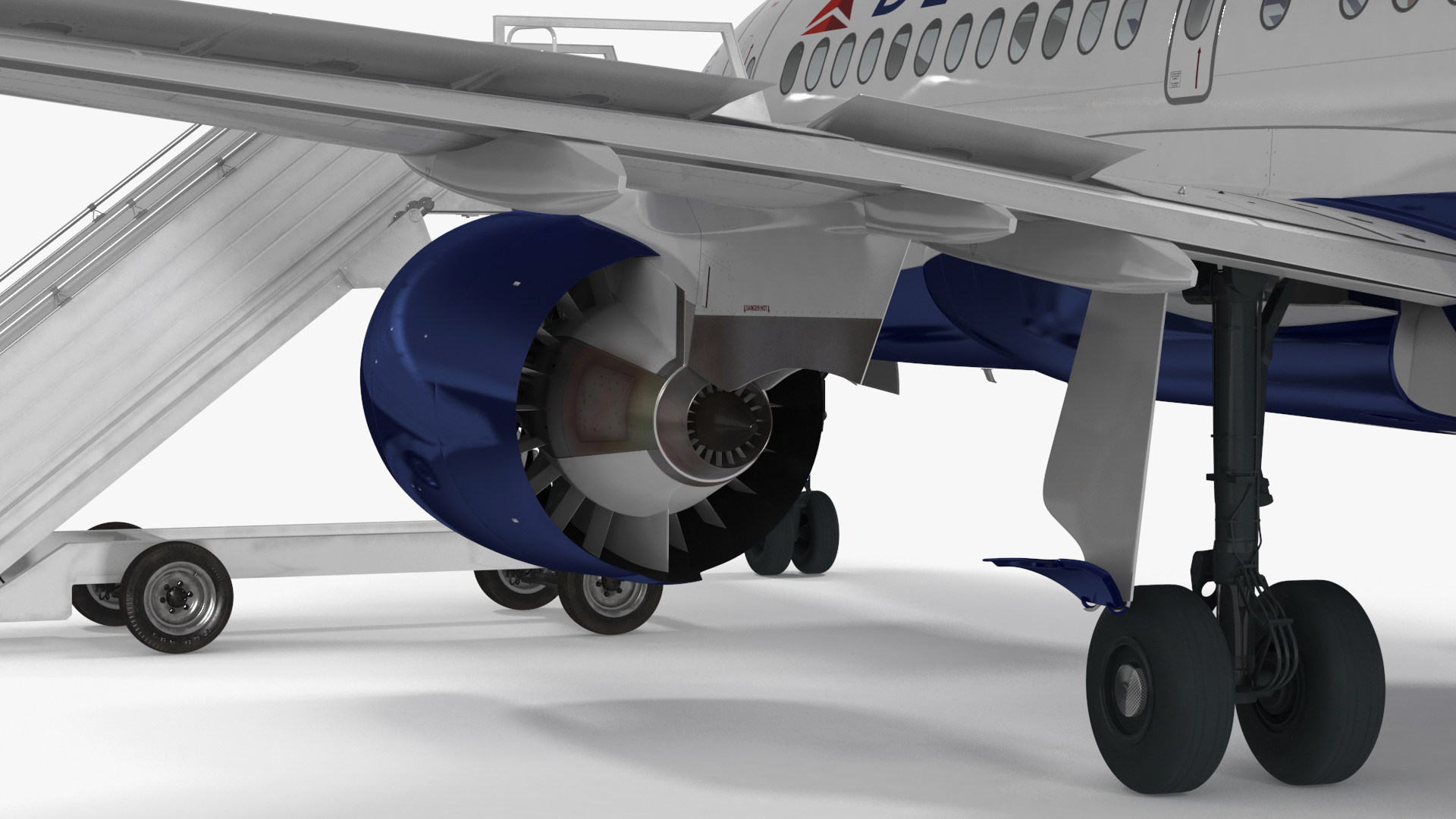 3D Airbus Delta with Passenger Steps model