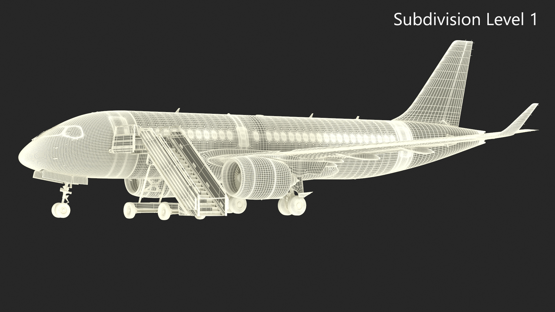 3D Airbus Delta with Passenger Steps model