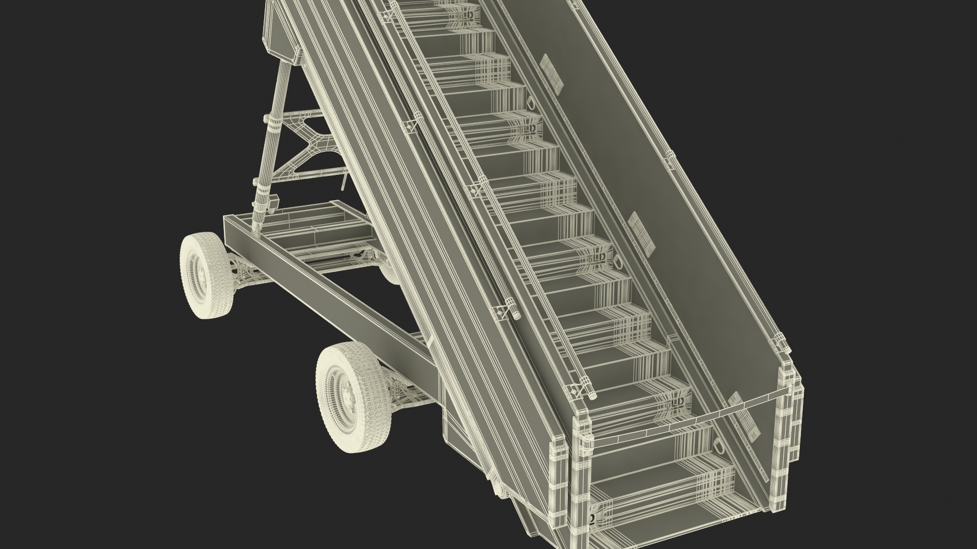 3D Airbus Delta with Passenger Steps model