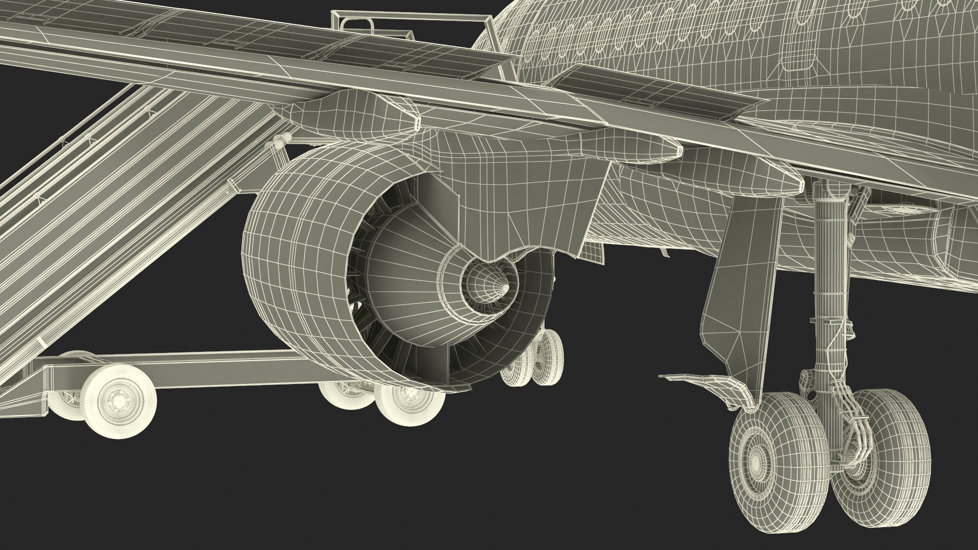 3D Airbus Delta with Passenger Steps model