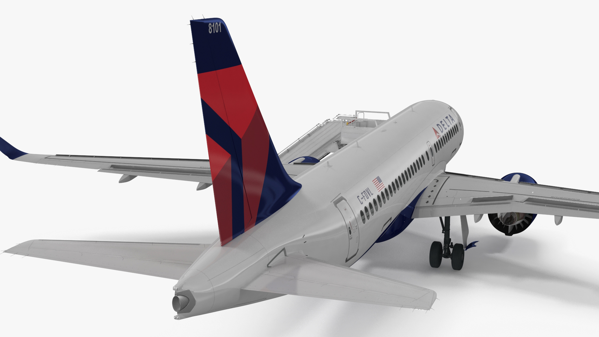 3D Airbus Delta with Passenger Steps model