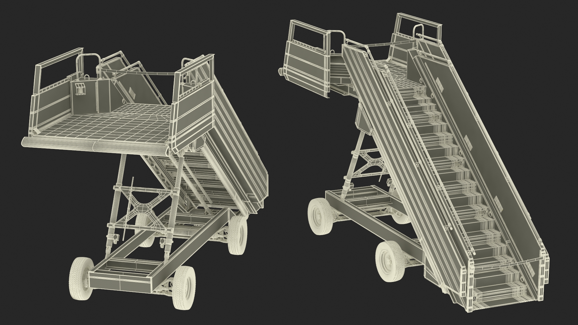 3D Airbus Delta with Passenger Steps model