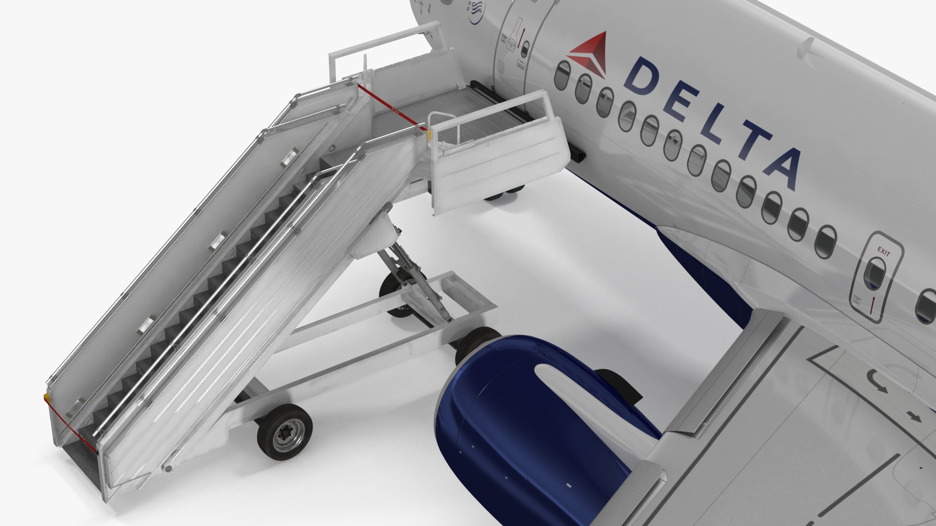 3D Airbus Delta with Passenger Steps model