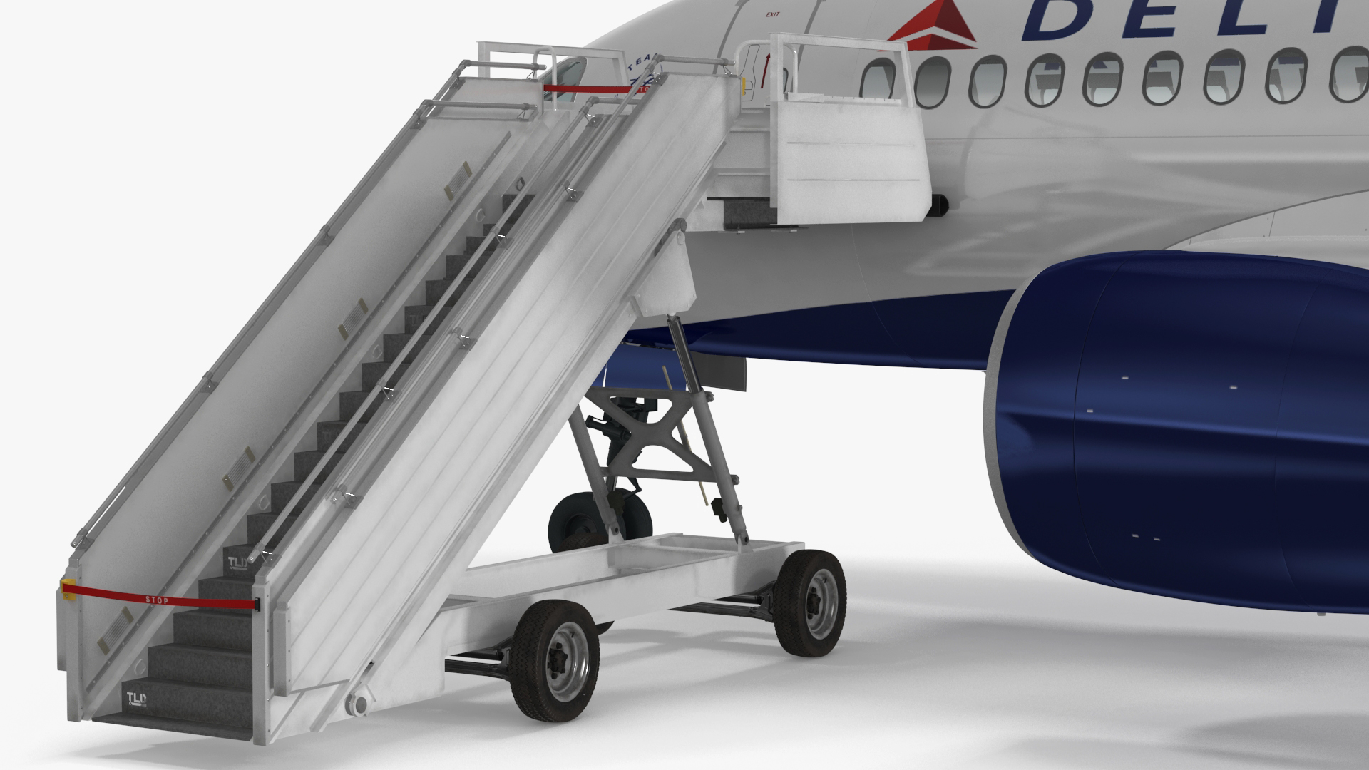 3D Airbus Delta with Passenger Steps model